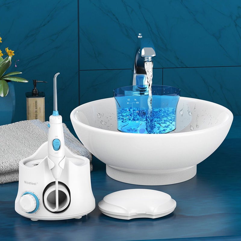 White 20 29 Oz Large Capacity Water Flosser With 10 Pressure Settings 7 Nozzles Electric Dental Oral Irrigator Power Supply 110V 220V - Image 1