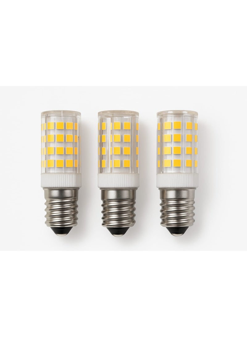 لمبات LED E14 بقدرة 5 واط – ضوء أبيض دافئ 3000 كلفن – إضاءة قوية موفرة للطاقة للثلاجة والفريزر والأباجورة والثريا – LED طويلة العمر (عبوة من 3 قطع) - Image 1