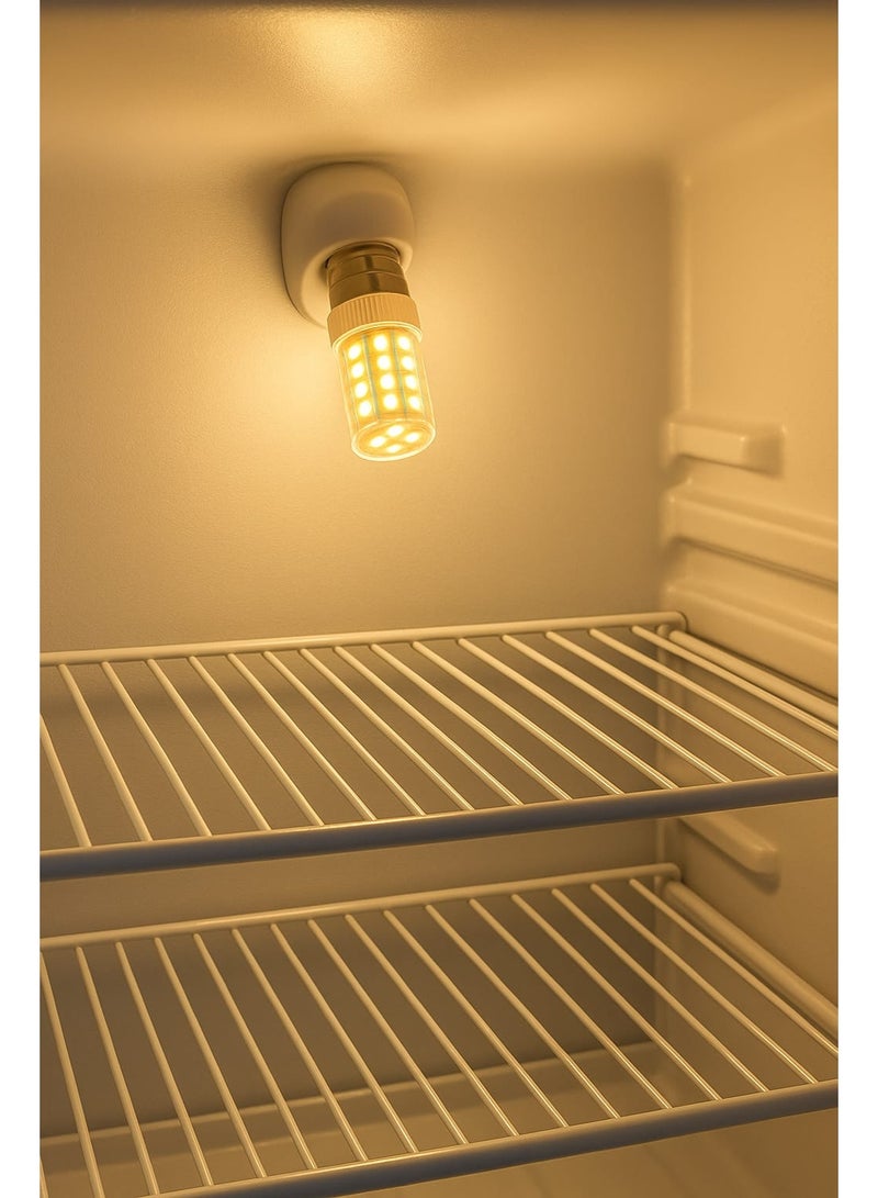لمبات LED E14 بقدرة 5 واط – ضوء أبيض دافئ 3000 كلفن – إضاءة قوية موفرة للطاقة للثلاجة والفريزر والأباجورة والثريا – LED طويلة العمر (عبوة من 3 قطع) - Image 3