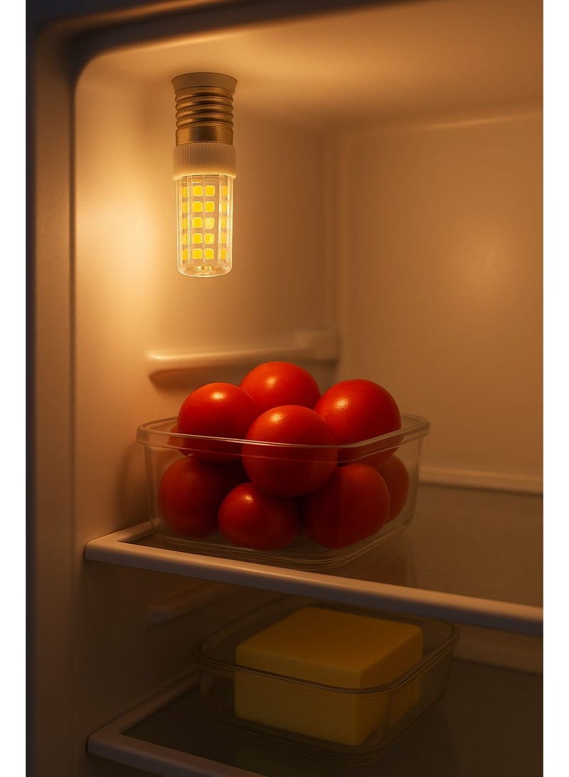 لمبات LED E14 بقدرة 5 واط – ضوء أبيض دافئ 3000 كلفن – إضاءة قوية موفرة للطاقة للثلاجة والفريزر والأباجورة والثريا – LED طويلة العمر (عبوة من 3 قطع) - Image 5