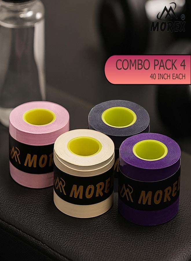 MOVEX Morex Badminton Grip for Racket - Super Anti-Slip, Sweat-Absorbent, Soft Cushion Feel, Long-Lasting Overgrip for Tennis, Badminton & Squash - Pack of 4 - Image 4