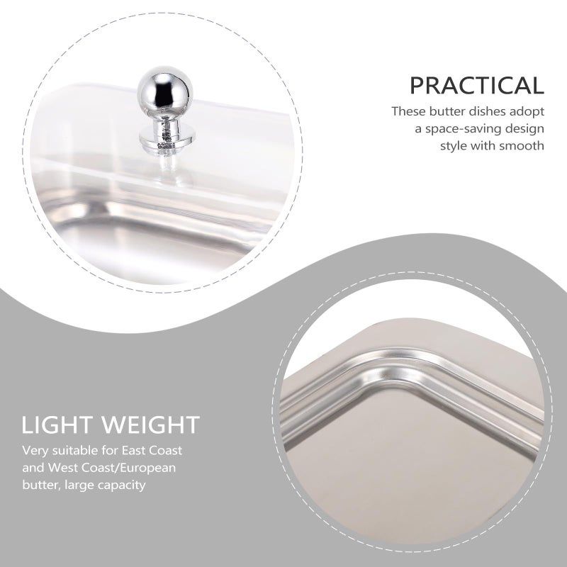Stainless Steel Butter Dish with Lid Multifunctional Butter Container and Bread Tray - Image 4
