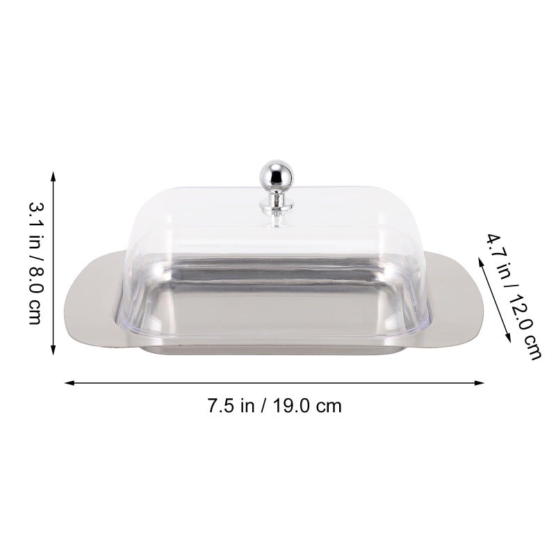 Stainless Steel Butter Dish with Lid Multifunctional Butter Container and Bread Tray - Image 3