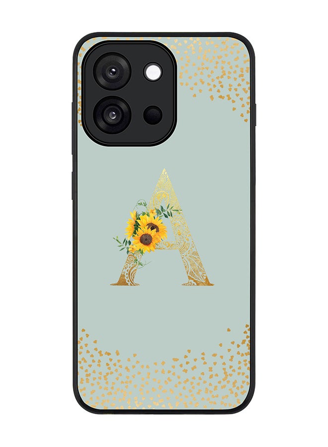 Stylizedd For OnePlus 13s / 13T Case,Slim fit Camera Protection, Shockproof Thin Phone cover  - Custom Floral Monogram - A  (Light Grey )