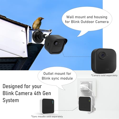 ULIOLI Blink Outdoor Camera Mount 5Pack - Protective Housing and 360 Degree Adjustable Mount with Blink Sync Module Outlet Mount for Blink Outdoor 4th Gen Surveillance Camera - Image 2