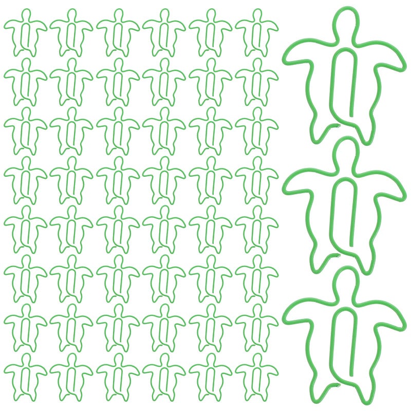 Ocean Animal Sea Turtle Shaped Metal Paper Clips 100 Pieces Strong Document Fasteners Office School Supplies - Image 2