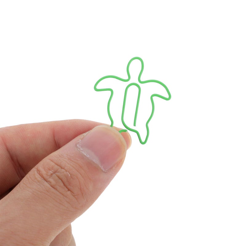 Ocean Animal Sea Turtle Shaped Metal Paper Clips 100 Pieces Strong Document Fasteners Office School Supplies - Image 5