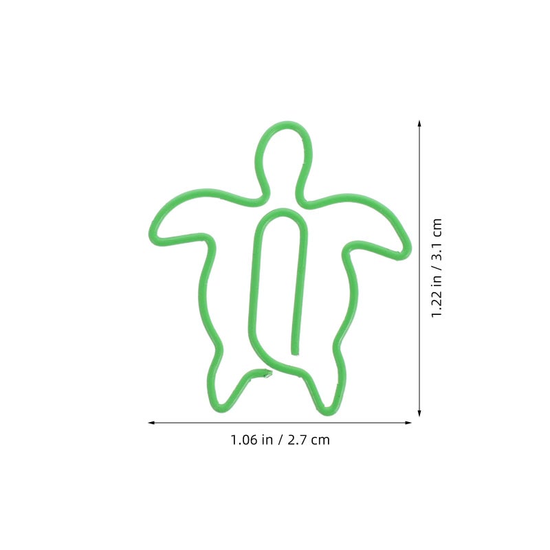 Ocean Animal Sea Turtle Shaped Metal Paper Clips 100 Pieces Strong Document Fasteners Office School Supplies - Image 3