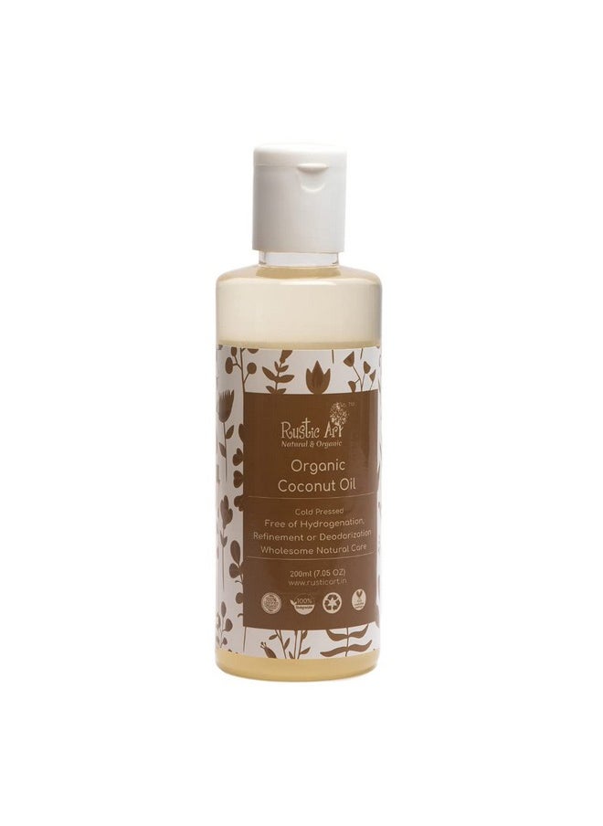Rustic Art - Coconut Oil For Babies Kids Women & Men Organic & Coldpressed For Skin & Hair 200 Ml - Image 1
