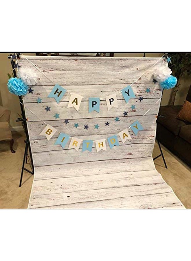 Dudaacvt 7x5FT Vintage Wood Backdrop Retro Rustic White and Gray Wooden Floor Background for Photography Kids Adult Photo Booth Video Shoot Vinyl Studio Props 151 - Image 5