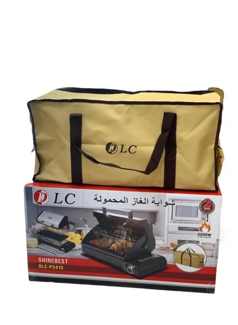 ال سي شواية غاز محمولة مع حقيبة حمل | موقد شواء خارجي صغير الحجم للتخييم والمشي لمسافات طويلة والنزهات والطهي أثناء السفر | موقد غاز متعدد الاستخدامات لوجبات خارجية سريعة ومريحة - Image 3
