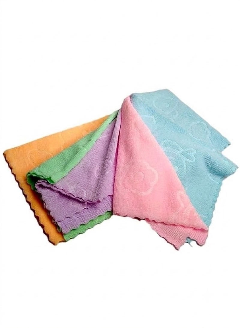 Set of 5 multi-colored microfiber kitchen towels, soft, absorbent and quick drying. - Image 1