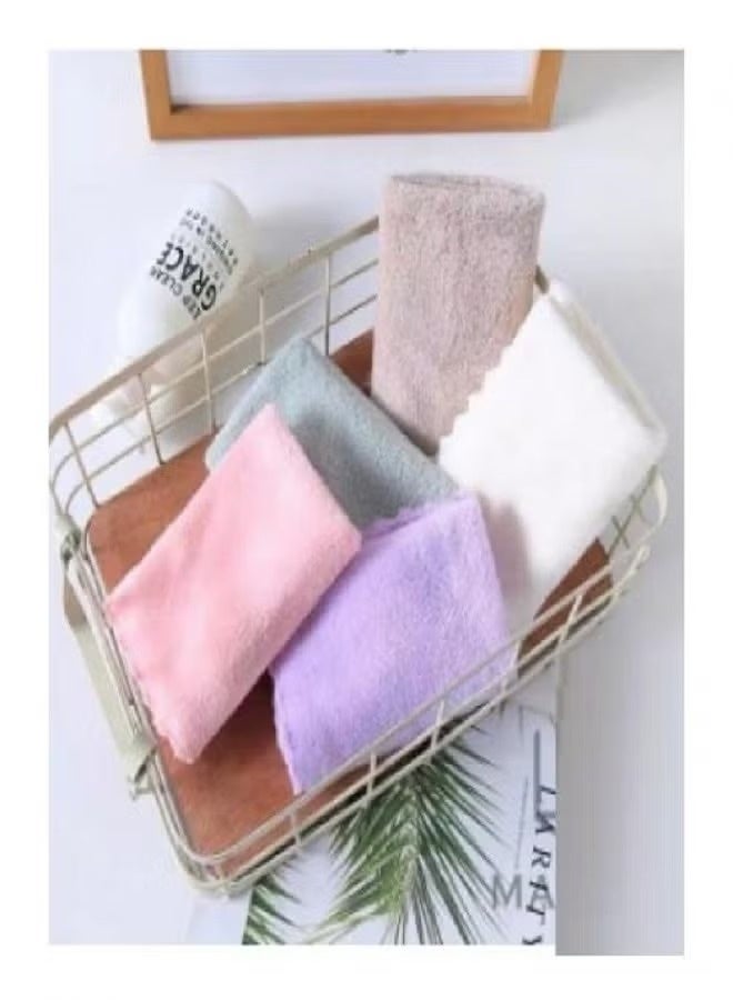 Set of 5 multi-colored microfiber kitchen towels, soft, absorbent and quick drying. - Image 4