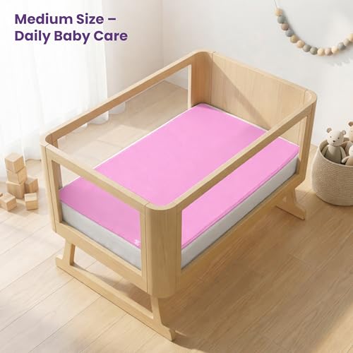 MY ARMOR Baby Dry Sheet for New Born Baby, Anti-Piling Waterproof Mattress Protector for Bed (Quick Drying/Extra Absorbent Dry Sheet for Bed) - Pack of 2 (Medium (70cm x 100cm), Pink & Sky Blue) - Image 2