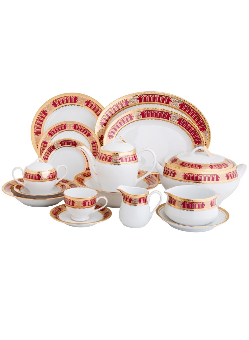 هيك طقم سفرة بورسلين ياماسين ياباني مطلي بالذهب 95 قطعة - Image 1