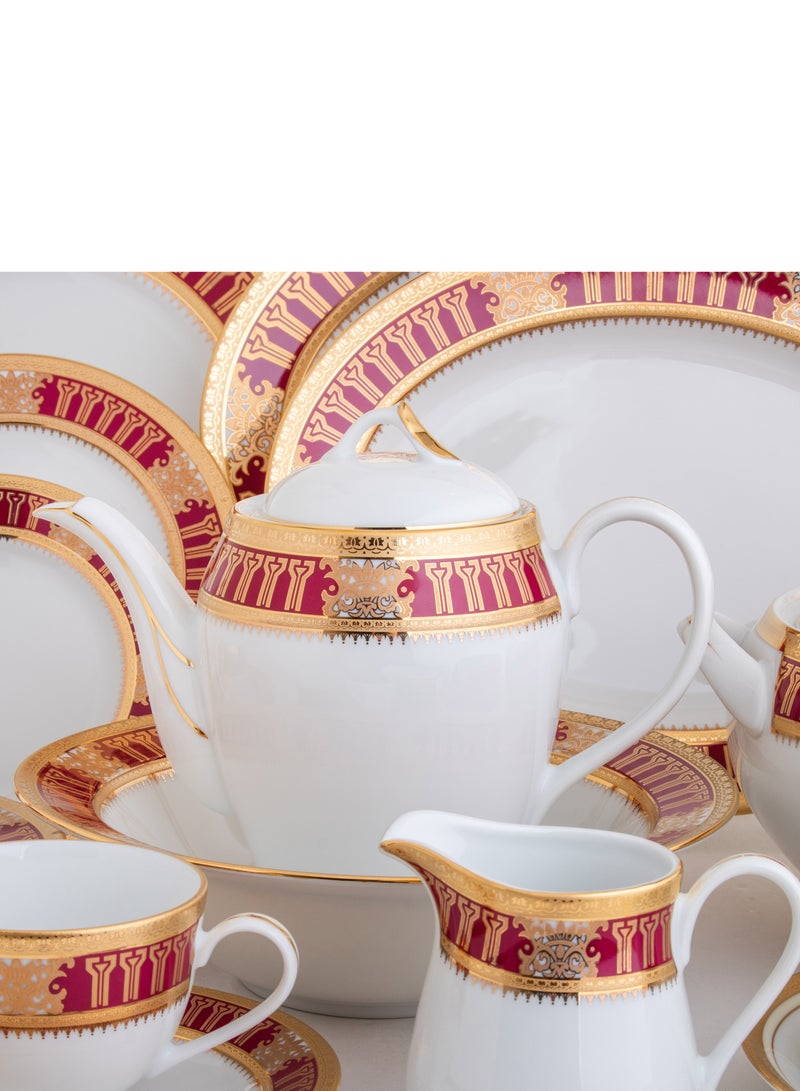 هيك طقم سفرة بورسلين ياماسين ياباني مطلي بالذهب 95 قطعة - Image 3