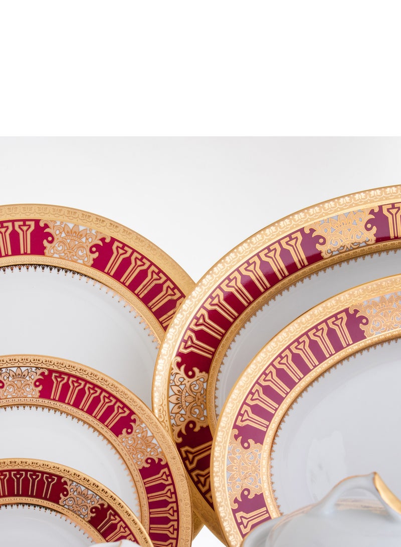 هيك طقم سفرة بورسلين ياماسين ياباني مطلي بالذهب 95 قطعة - Image 4