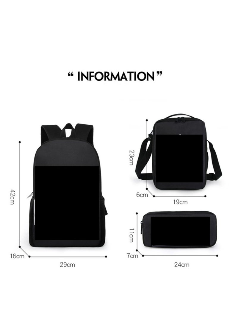 Anime cartoon cute new student backpack girl backpack three piece set - Image 2