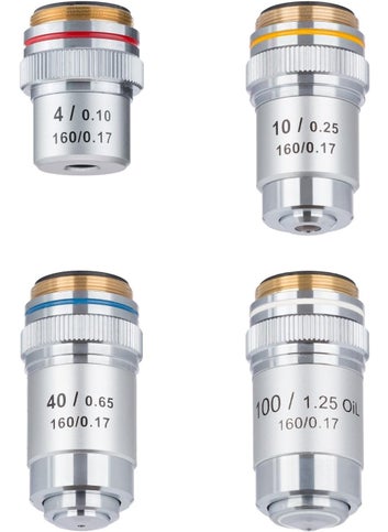 AmScope 4X100X Four Achromatic Objective Lens Set - pzsku/ZBD10AD84283E9E51C536Z/45/1747233864/37f28003-b3ca-4407-b8a6-bef9c35fa4ab
