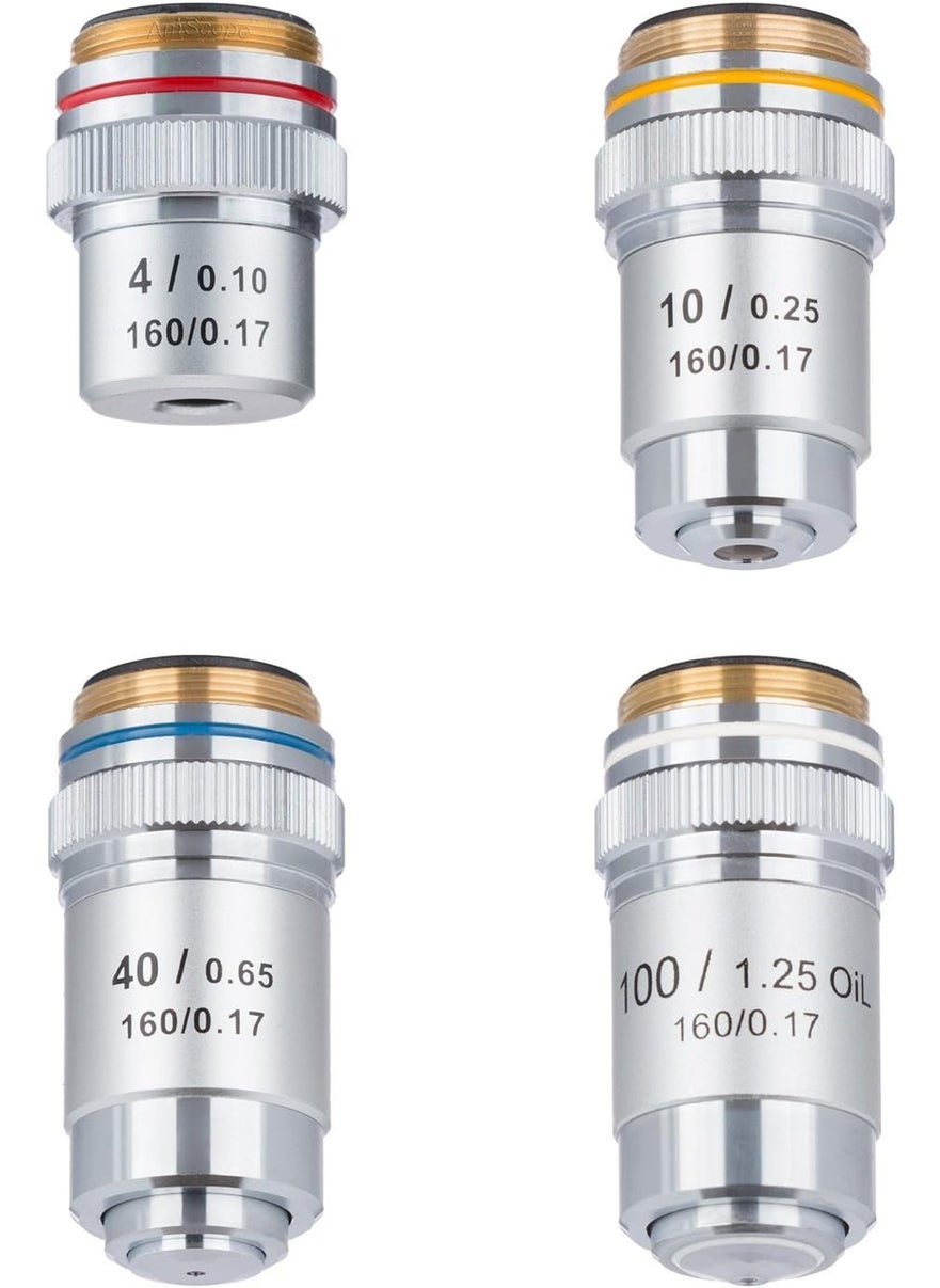 AmScope AmScope 4X100X Four Achromatic Objective Lens Set 
