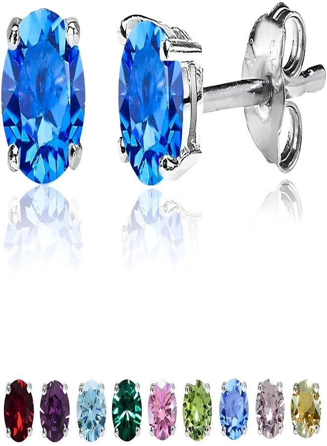Hypoallergenic Earrings Stud Sterling Silver 6mm Cubic Zirconia CZ Stud Earrings Small Round Simulated Diamond Studs Set for Womens Mens, 6mm, Silver, Zircon