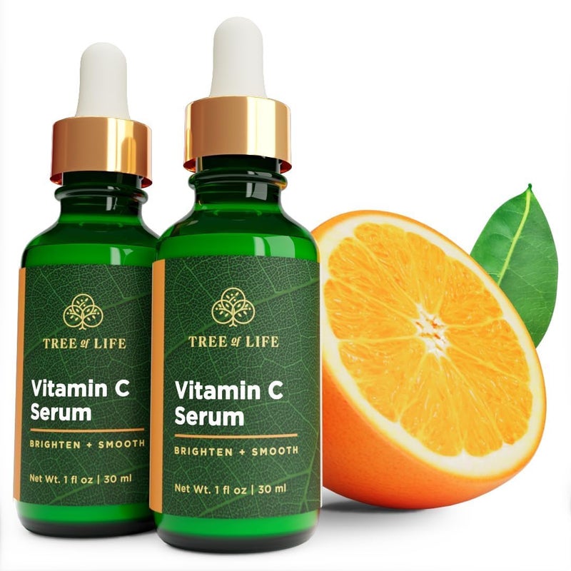 Tree of Life Beauty Vitamin C Skin Care Set, Skin Face Oil, Facial Serums for Dry and Sensitive Skin with Hyaluronic Acid & Vitamin E Soft Skin, 1 Fl Oz (Pack of 2) - Image 1