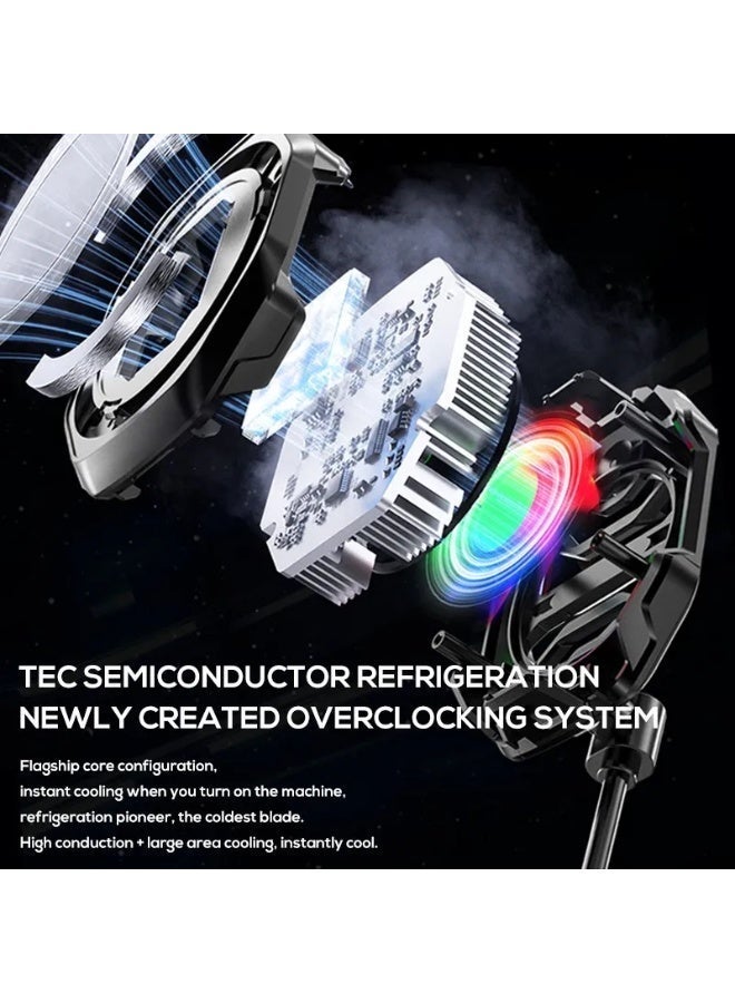 MEMO CX14 Magnetic Phone Cooler With RGB LED Semiconductor Refrigeration And Spring Clip Black Compatible with iPhone 12/13/14/15/16 & Android Tablets - Image 4