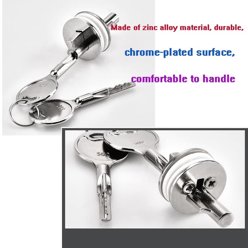 WANLIAN Glass Lock Sliding Door Lock with Key Display case Locks Suitable for Commodity Display Collection cabinets Sliding Glass Door cabinets Suitable for Thickness 0.12"-0.23" - Image 4