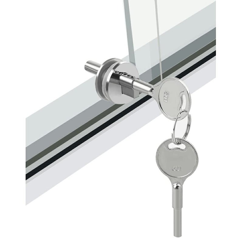 WANLIAN Glass Lock Sliding Door Lock with Key Display case Locks Suitable for Commodity Display Collection cabinets Sliding Glass Door cabinets Suitable for Thickness 0.12"-0.23" - Image 1