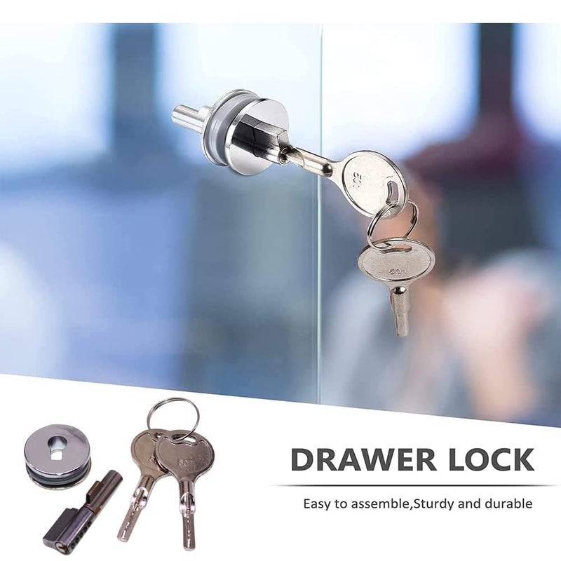 WANLIAN Glass Lock Sliding Door Lock with Key Display case Locks Suitable for Commodity Display Collection cabinets Sliding Glass Door cabinets Suitable for Thickness 0.12"-0.23" - Image 2