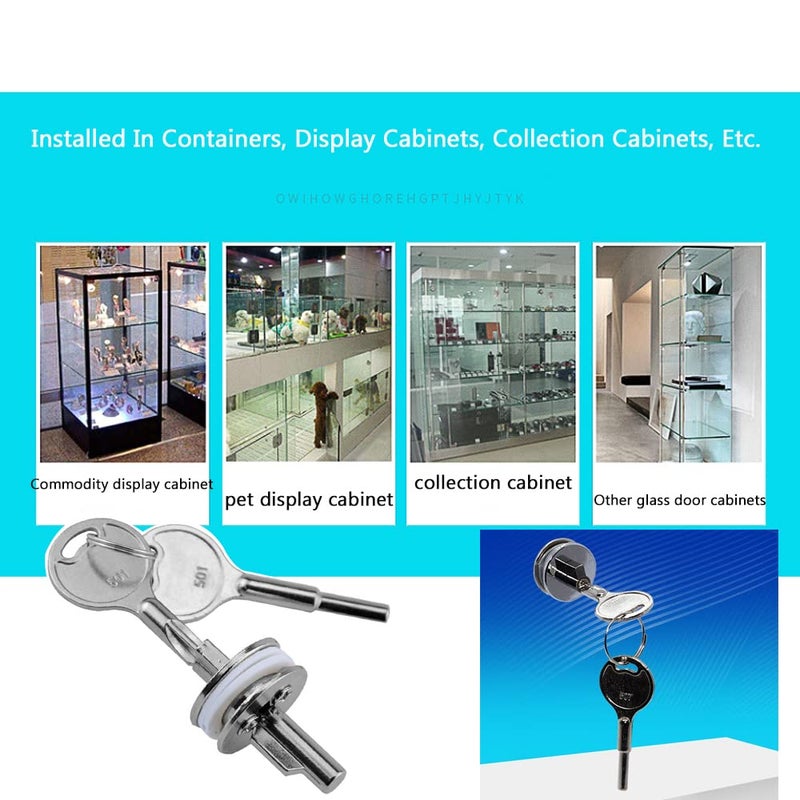 WANLIAN Glass Lock Sliding Door Lock with Key Display case Locks Suitable for Commodity Display Collection cabinets Sliding Glass Door cabinets Suitable for Thickness 0.12"-0.23" - Image 5