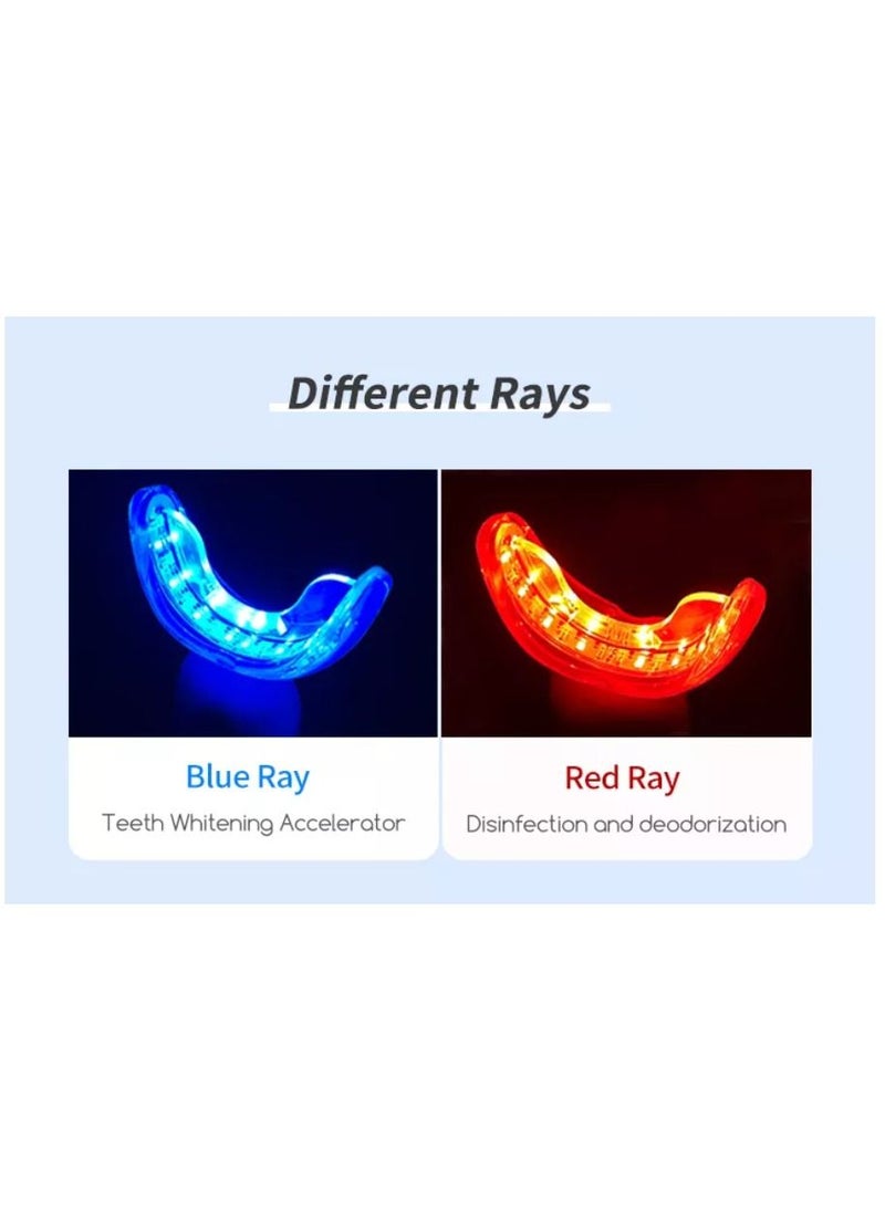 Wireless Rechargeable Teeth Whitening Kit Black Peroxide-Free LED Light Accelerator Comfortable Silicone Mouth Tray Includes x3 Gel Pens with Dental Grade Gel Unisex