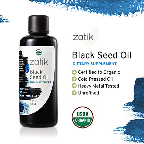 Zatik Naturals - Black Cumin Seed Oil, Unrefined, USDA Organic, Cold-Pressed - Higher EFAs, Serving Natural Immune Booster and All-Natural Defense Mechanism. 3.38 fl oz (100mL) - Image 2