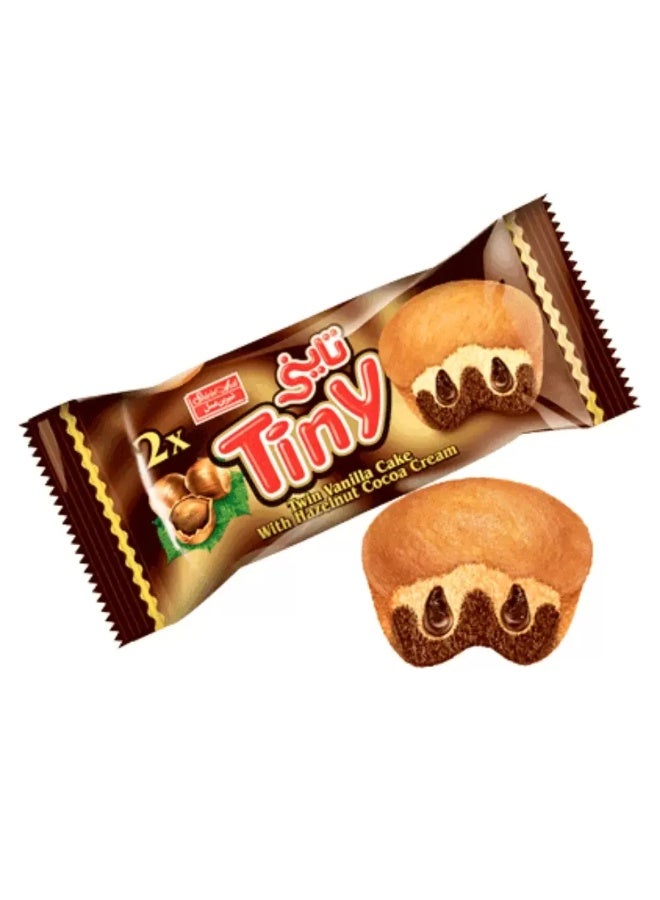 كيك فانيليا توأمي صغير مع كريمة البندق والكاكاو - 2 قطعة