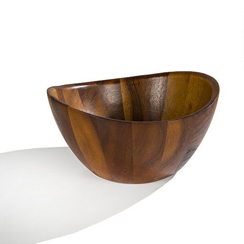 nambe Gourmet Harmony 3 Piece Wooden Salad Bowl Set | Big 12-Inch Salad Bowl with Serving Utensils | Acacia Wood Salad Tosser and Fruit Bowl | Housewarming Gift | Designed by Wei Young - Image 4