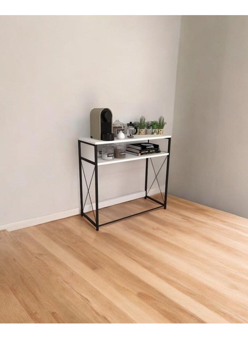 إكسبرت طاولة ركن القهوة، طاولة مدخل كونسول، لترتيب وتنظيم احتياجاتك - ابيض / اسود EI-404 - Image 3