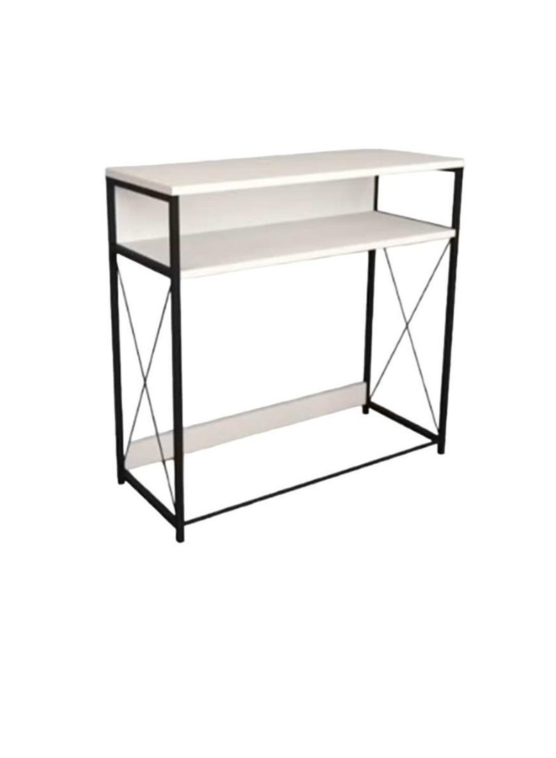إكسبرت طاولة ركن القهوة، طاولة مدخل كونسول، لترتيب وتنظيم احتياجاتك - ابيض / اسود EI-404 - Image 2