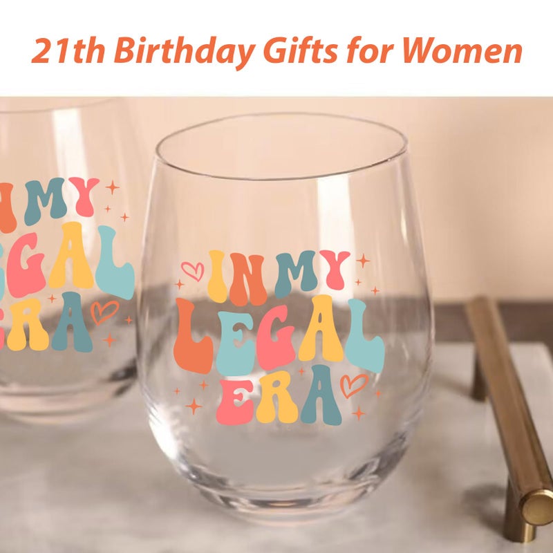 Lamyba 21St Birthday Gifts For Her/Women - In My Legal Era Wine Glass  21 Year Old Birthday Decorations For Women  21St Birthday Gifts Ideas For Female  Friends  Daughter  Sister  15Oz - Image 4