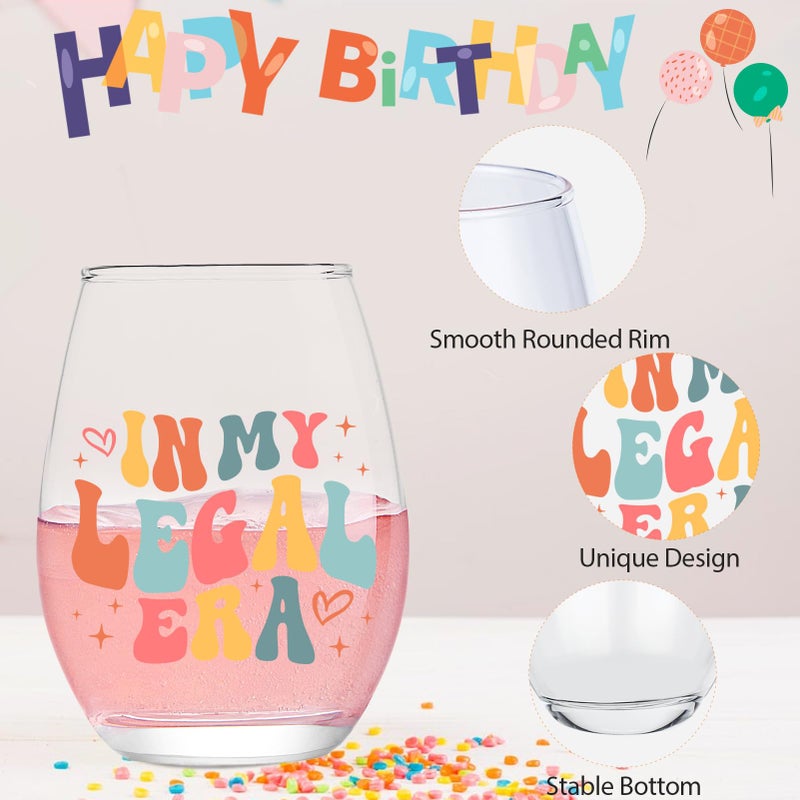 Lamyba 21St Birthday Gifts For Her/Women - In My Legal Era Wine Glass  21 Year Old Birthday Decorations For Women  21St Birthday Gifts Ideas For Female  Friends  Daughter  Sister  15Oz - Image 3