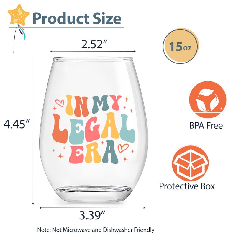 Lamyba 21St Birthday Gifts For Her/Women - In My Legal Era Wine Glass  21 Year Old Birthday Decorations For Women  21St Birthday Gifts Ideas For Female  Friends  Daughter  Sister  15Oz - Image 2