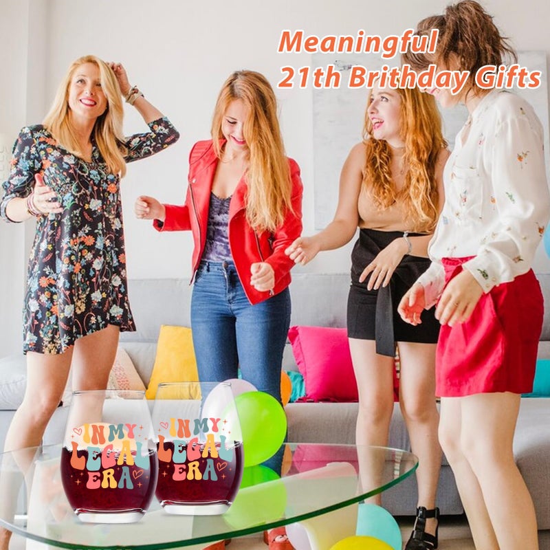 Lamyba 21St Birthday Gifts For Her/Women - In My Legal Era Wine Glass  21 Year Old Birthday Decorations For Women  21St Birthday Gifts Ideas For Female  Friends  Daughter  Sister  15Oz - Image 5