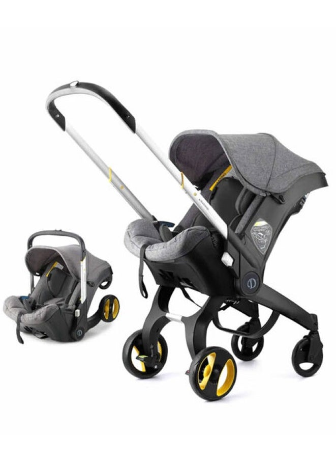 MOCOM 2-in-1 Baby Car Seat & Stroller Combo – Instant Convertible Travel System for Newborns to Toddlers | Ultra-Lightweight Rust-Free Aluminum Frame | Ergonomic Support with Side-Impact Protection | UPF 50+ Sun & Water-Resistant Canopy | Airplane & Public Transport Friendly | Compact, Space-Saving Design for Hassle-Free Travel | Stylish Modern Look with Charcoal Frame & Bold Colors  - Image 1
