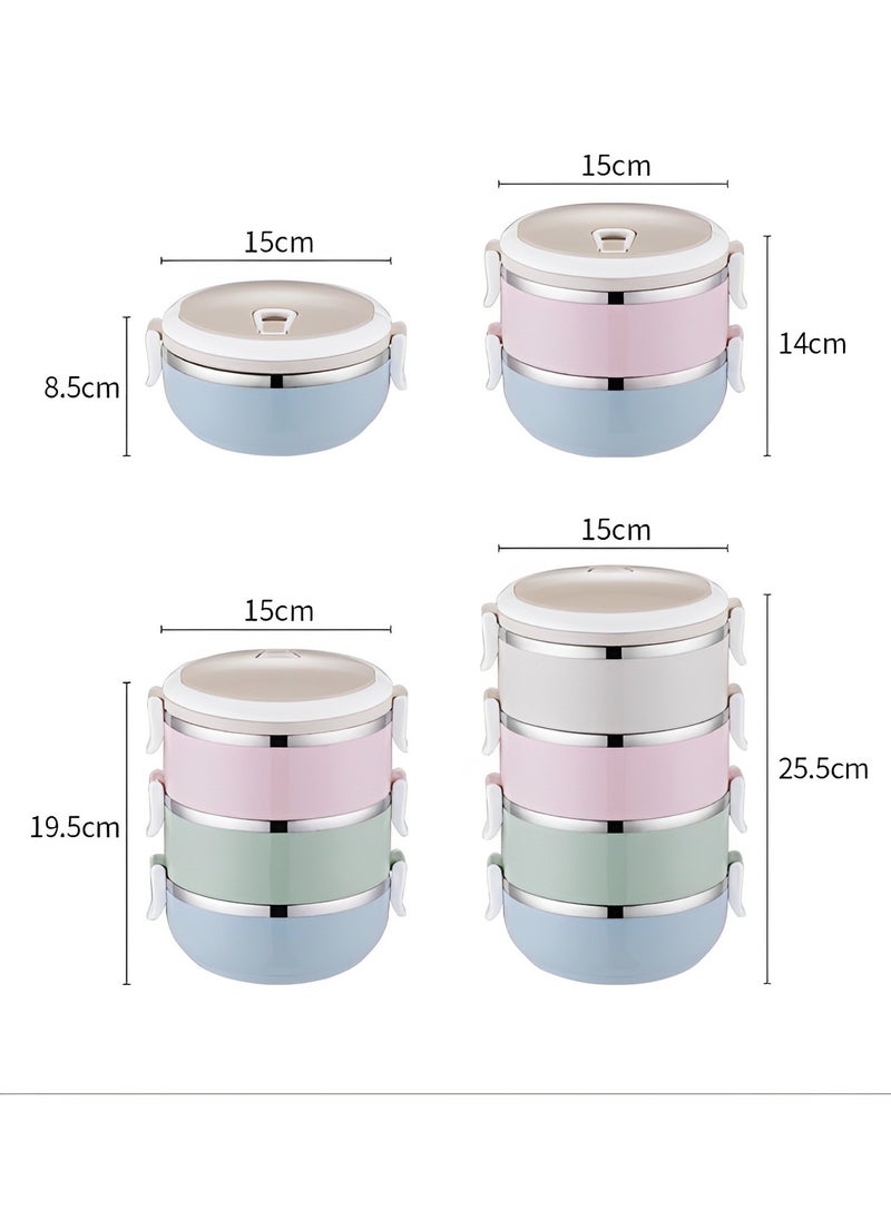 REOCLE - 4 Stackable Lunch Containers for Adults Kids Modern Minimalist Design Bento Box Leak-Proof Lunchbox Bento Box for Dining Out & Work & Picnic & School - Image 1