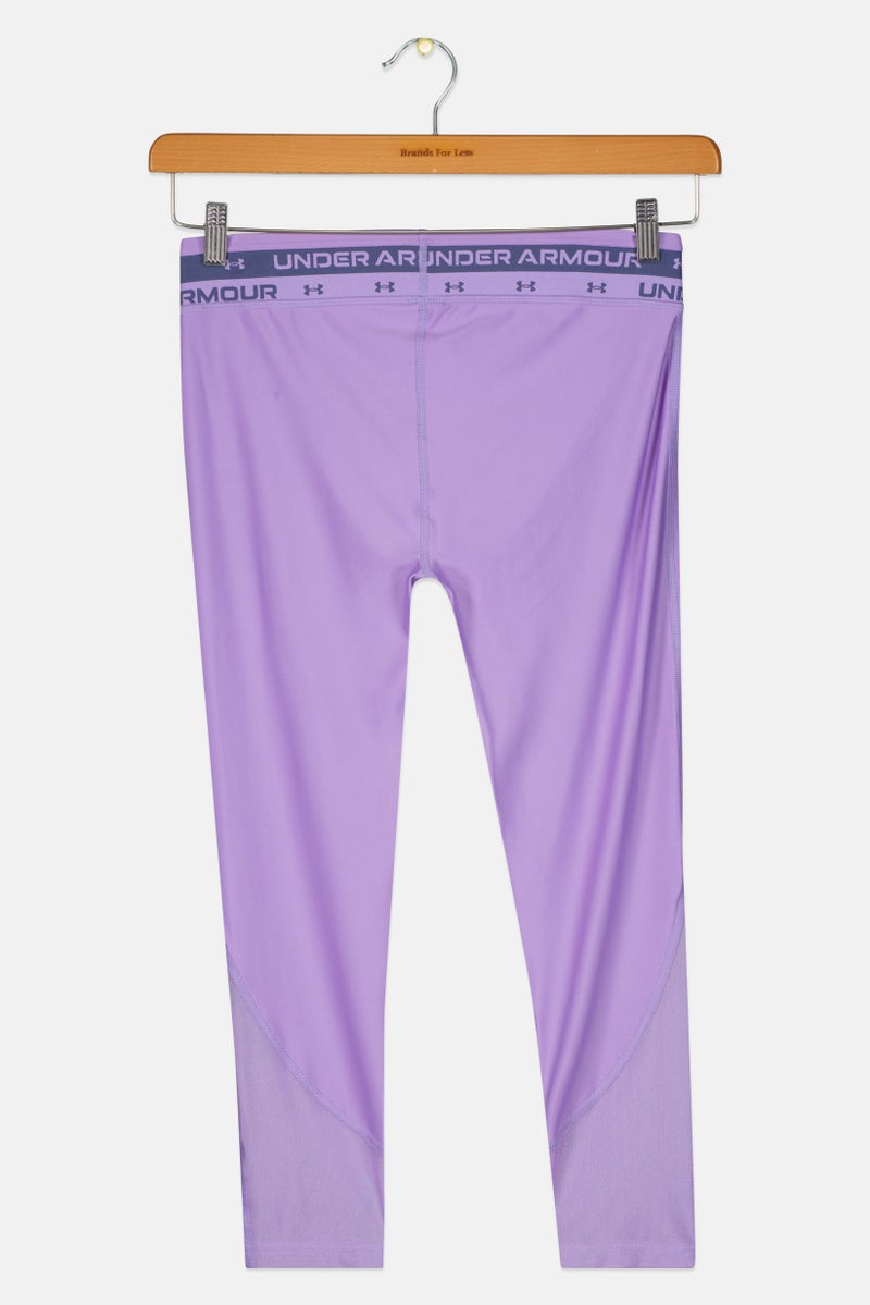UNDER ARMOUR Kids Girl Brand Logo Pull On Training Leggings, Lavender - Image 2