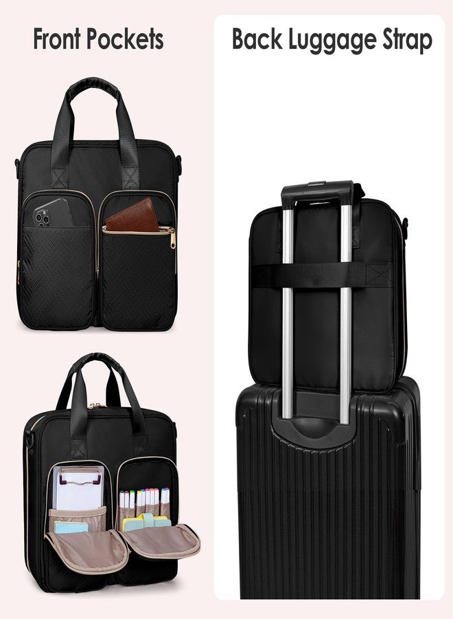 Prokva 3 Ring Zipper Binder, 2 Inch Ring Binder Organizer Bag with Shoulder Strap Fits 13 Inch Laptop and 500 Sheets, Black (Empty Bag Only) - Image 5