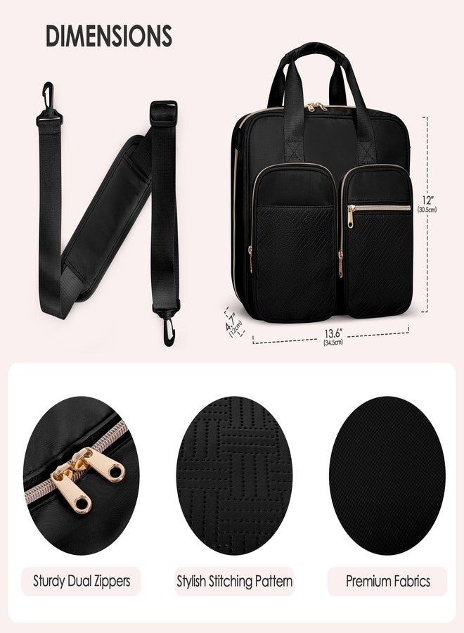 Prokva 3 Ring Zipper Binder, 2 Inch Ring Binder Organizer Bag with Shoulder Strap Fits 13 Inch Laptop and 500 Sheets, Black (Empty Bag Only) - Image 4