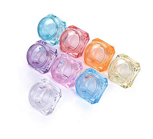 UPSTORE 24PCS 5g/0.17oz Empty Refill Mini Square Diamond Shaped Plastic Cosmetic Sample Container Jar Pots With Screw Cap Makeup Bottle Face Cream Lotion Eye Shadow Powder Storage Holder(Color Random) - Image 3