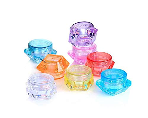 UPSTORE 24PCS 5g/0.17oz Empty Refill Mini Square Diamond Shaped Plastic Cosmetic Sample Container Jar Pots With Screw Cap Makeup Bottle Face Cream Lotion Eye Shadow Powder Storage Holder(Color Random) - Image 4