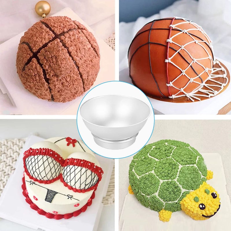 Qicfrk Cake Sphere Pan Half Ball Cake Pan 8 Inch Ball Pan 3D Cake Pan Ball To Create Any Ball Shaped Cake Soccer Shaped Baking Pans Diy Birthday Spher Cake Pan - Image 5