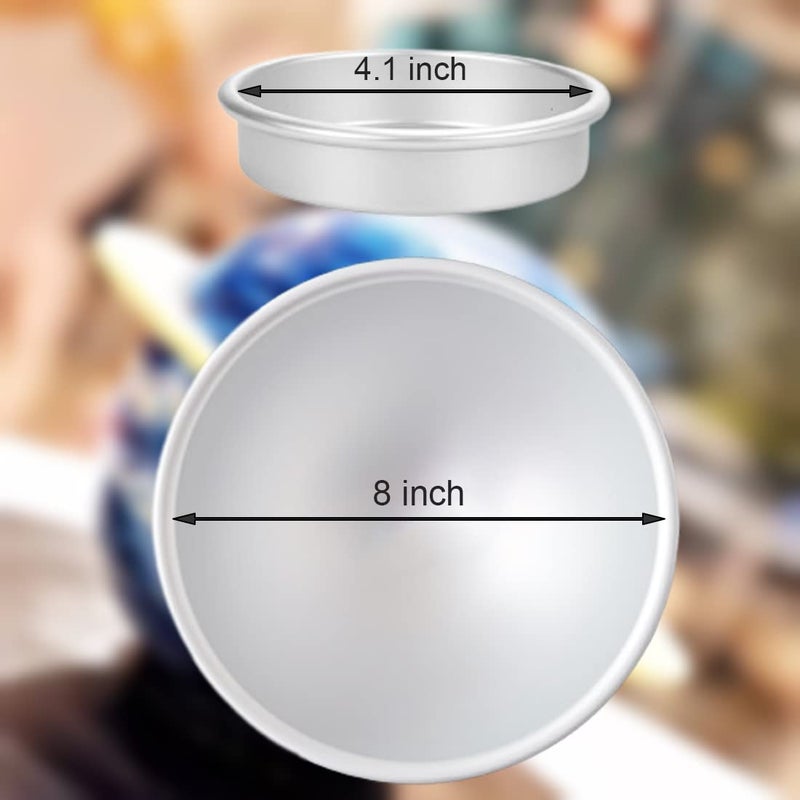 Qicfrk Cake Sphere Pan Half Ball Cake Pan 8 Inch Ball Pan 3D Cake Pan Ball To Create Any Ball Shaped Cake Soccer Shaped Baking Pans Diy Birthday Spher Cake Pan - Image 2